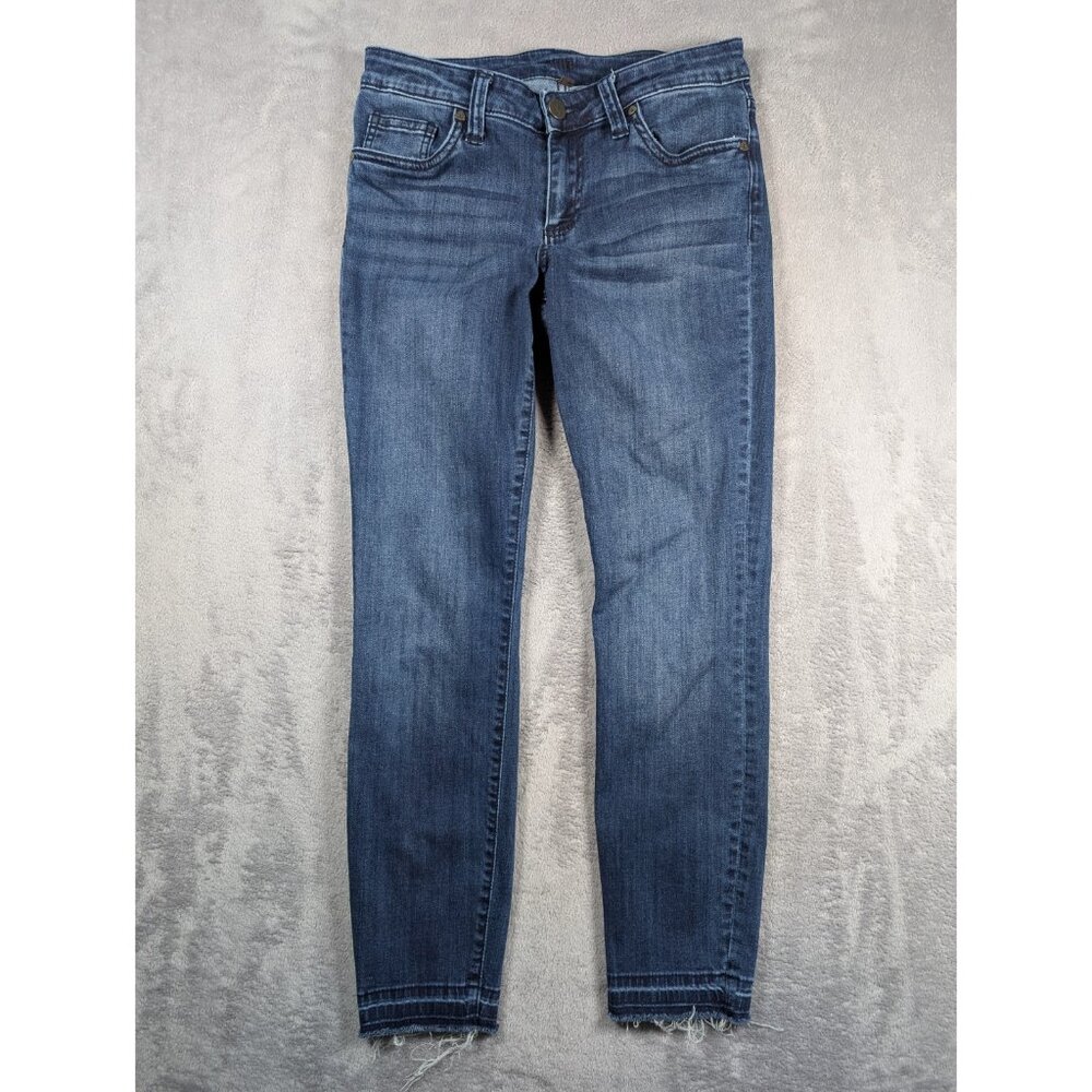 Kut From The Kloth Jeans Ankle Skinny Jeans Womens Size 4 Frayed Hem Distressed
